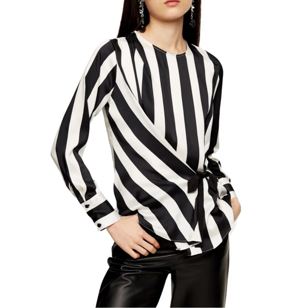 Topshop striped side tie top